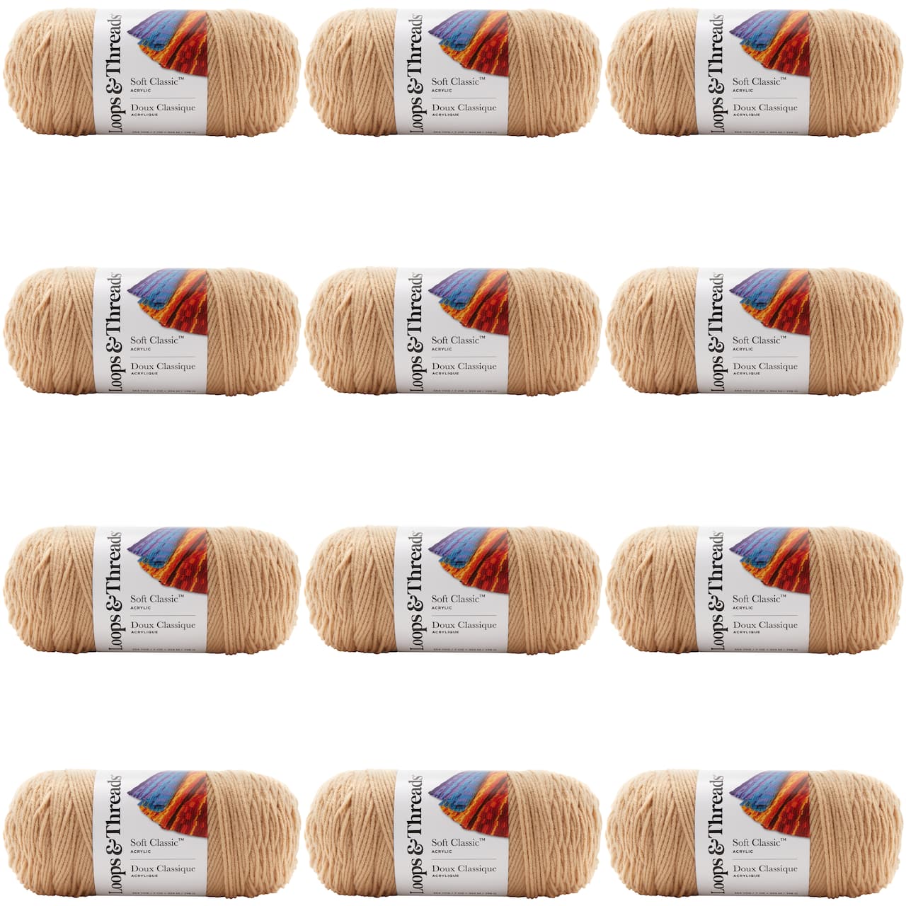 12 Pack: Soft Classic™ Solid Yarn by Loops & Threads®